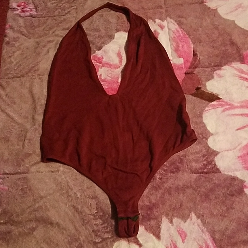 Burgundy body suit